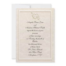 Embossed Heart Frame Wedding Invitation