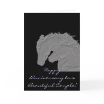 Embossed Horses Greeting Card