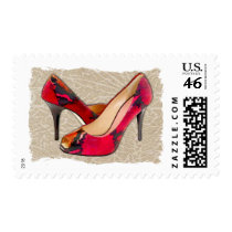 Embossed Leather Reptile Pumps postage