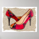Embossed Leather Reptile Pumps Print
