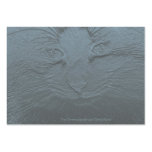 Embossed Look Cat Face Gray Blue business cards