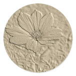 Embossed Look Gold Cosmos Flower stickers