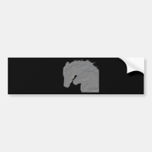 Embossed Look Horses Black background Bumper Stickers