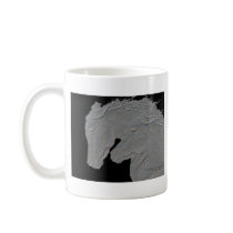 Embossed Look Horses Black background Mugs