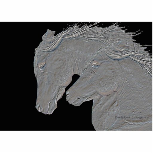 Embossed Look Silver Horses Acrylic Cut Out