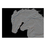 Embossed Look Silver Horses Business Card