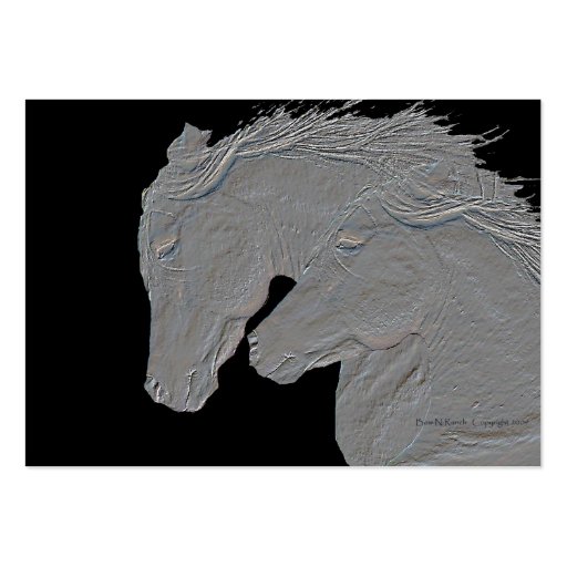 Embossed Look Silver Horses Business Card (front side)