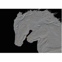 Embossed Look Silver Horses Acrylic Cut Out