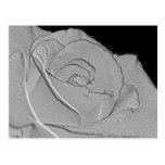 Embossed Look Silver Rose 3 Post Cards
