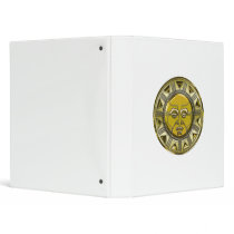 Embossed Mayan Metallic Sun Vinyl Binder