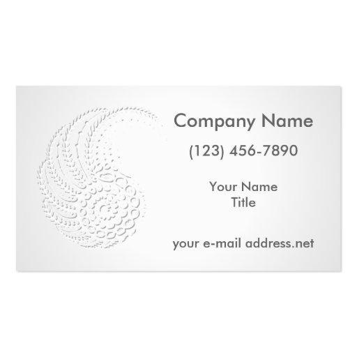 Embossed Organic Business Cards (front side)