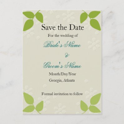 Embossed - Save the Date card Post Card