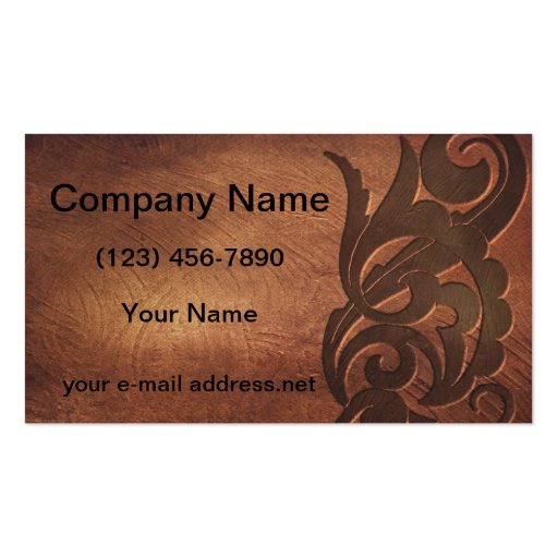 Embossed Swirl-brown Business Card Templates (front side)