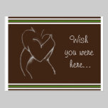 Embrace (baby shower) brown & green Postcard postcards