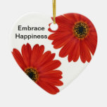 Embrace Happiness Daisies Christmas Tree Ornaments