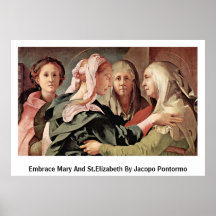 Embrace Mary And St.Elizabeth By Jacopo Pontormo Poster