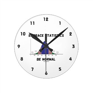 Embrace Statistics Be Normal (Bell Curve) Round Clocks