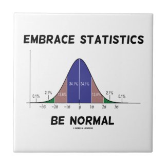 Embrace Statistics Be Normal (Bell Curve) Ceramic Tiles