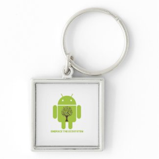 Embrace The Ecosystem (Bug Droid Brown Tree) keychain