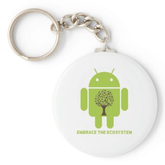 Embrace The Ecosystem (Bug Droid Brown Tree) keychain