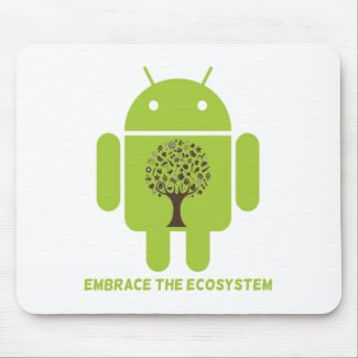 Embrace The Ecosystem (Bug Droid Brown Tree) mousepad