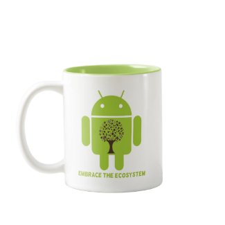 Embrace The Ecosystem (Bug Droid Brown Tree) mug