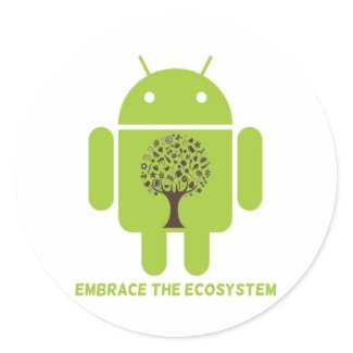 Embrace The Ecosystem (Bug Droid Brown Tree) sticker