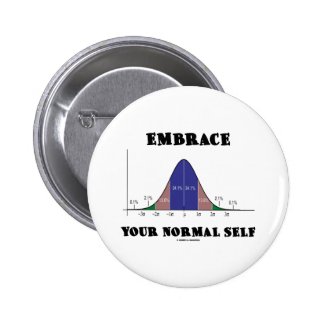 Embrace Your Normal Self (Bell Curve Humor) Button