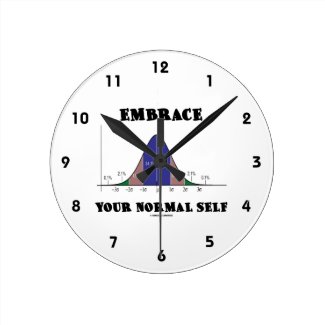 Embrace Your Normal Self (Bell Curve Humor) Wallclocks