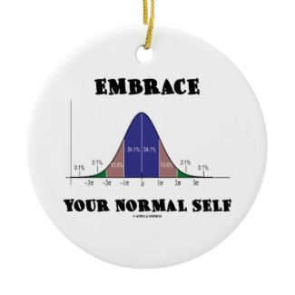 Embrace Your Normal Self (Bell Curve Humor) Christmas Tree Ornaments