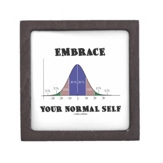 Embrace Your Normal Self (Bell Curve Humor) Premium Trinket Box