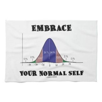 Embrace Your Normal Self (Bell Curve Humor) Towels