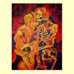 Embracing Death at Halloween postcards