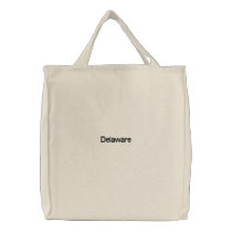 Embriodered Delaware Tote Bag embroidered bags by Americanliberty Embriodered Delaware Tote Bag embroidered bags