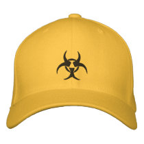 Embroidered Biohazard Symbol Hat Embroidered Baseball Cap