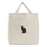 Embroidered Black Cat Bag