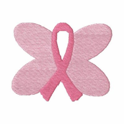 Embroidered Breast Cancer Butterfly Ribbon Embroidered Breast Cancer Butterfly Ribbon