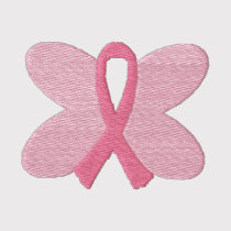 Embroidered Breast Cancer Butterfly Ribbon embroidered shirts