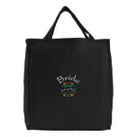 Embroidered Bride's Tote Bag With Dragonfly