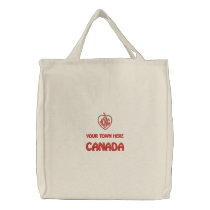 Embroidered CANADA Monogram Tote Bag embroidered bags by artist_kim_hunter Embroidered CANADA Monogram Tote Bag embroidered bags