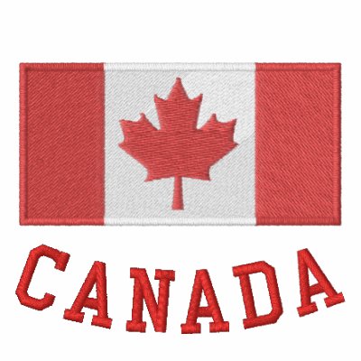 Embroidered Canadian flag zip up hoodie by daveandchristine