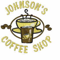 Embroidered Coffee Shop embroidered shirts by ThreadHeadLTD Embroidered Coffee Shop embroidered shirts