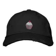 Embroidered Cupcake Embroidered Baseball Cap