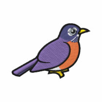 Embroidered cute American Robin embroidered shirts