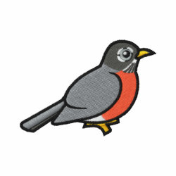Embroidered Robin Embroidered Basic Sweatshirt