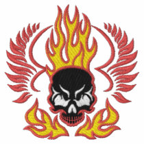 Embroidered Flaming Skull Sweatshirt embroidered shirts