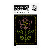 embroidered flower postage