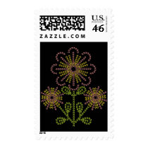 embroidered flowers postage