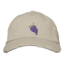 Embroidered Grapes Cap Embroidered Hat