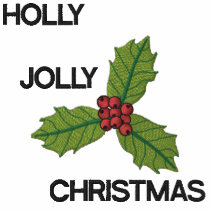 EMBROIDERED HOLLY, JOLLY CHRISTMAS LADIES SHIRT embroidered shirts